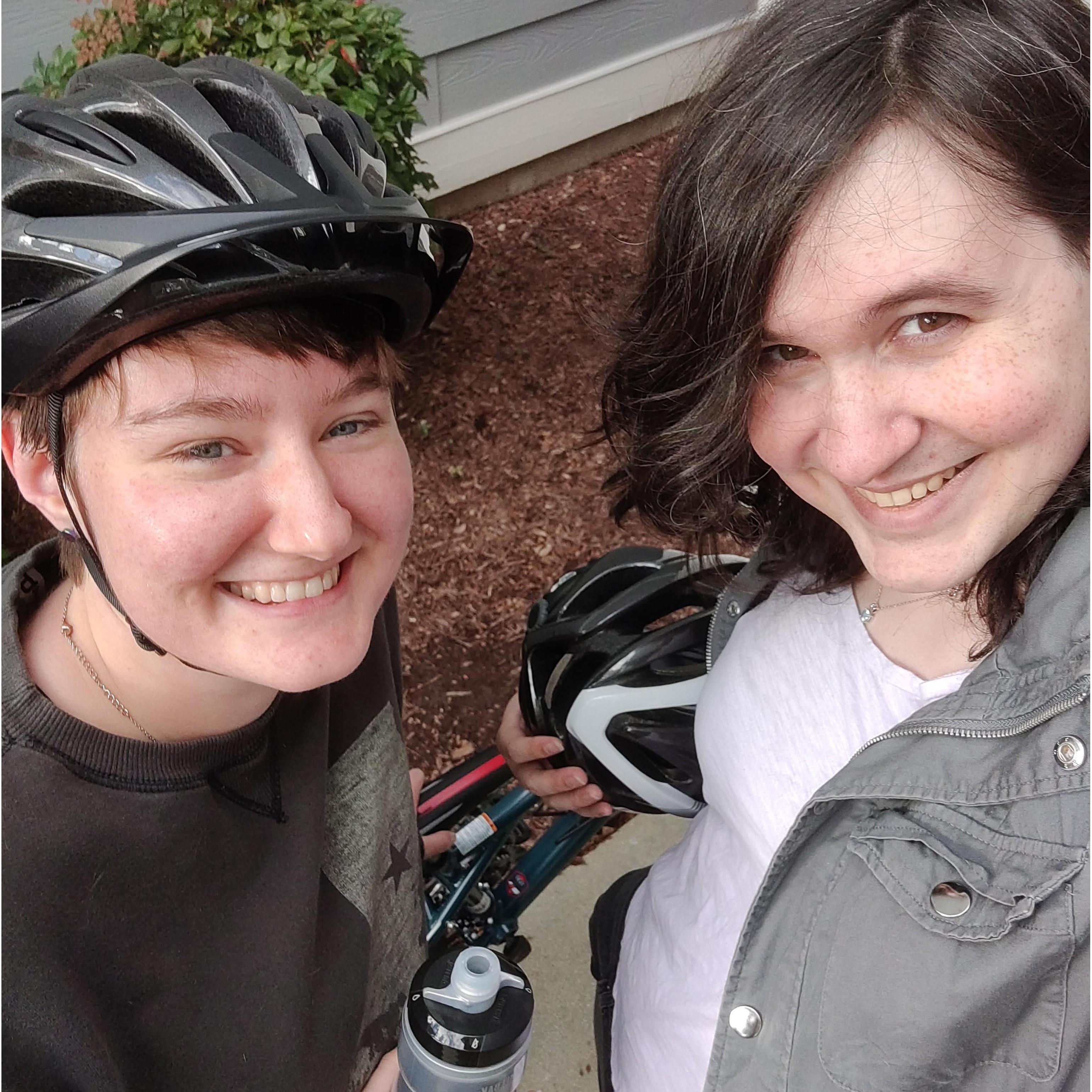 Feeling victorious after breaking in our bikes for the first time! Riding together has been a goal since our early relationship, and in 2020, we finally had the bikes to do it! Success!