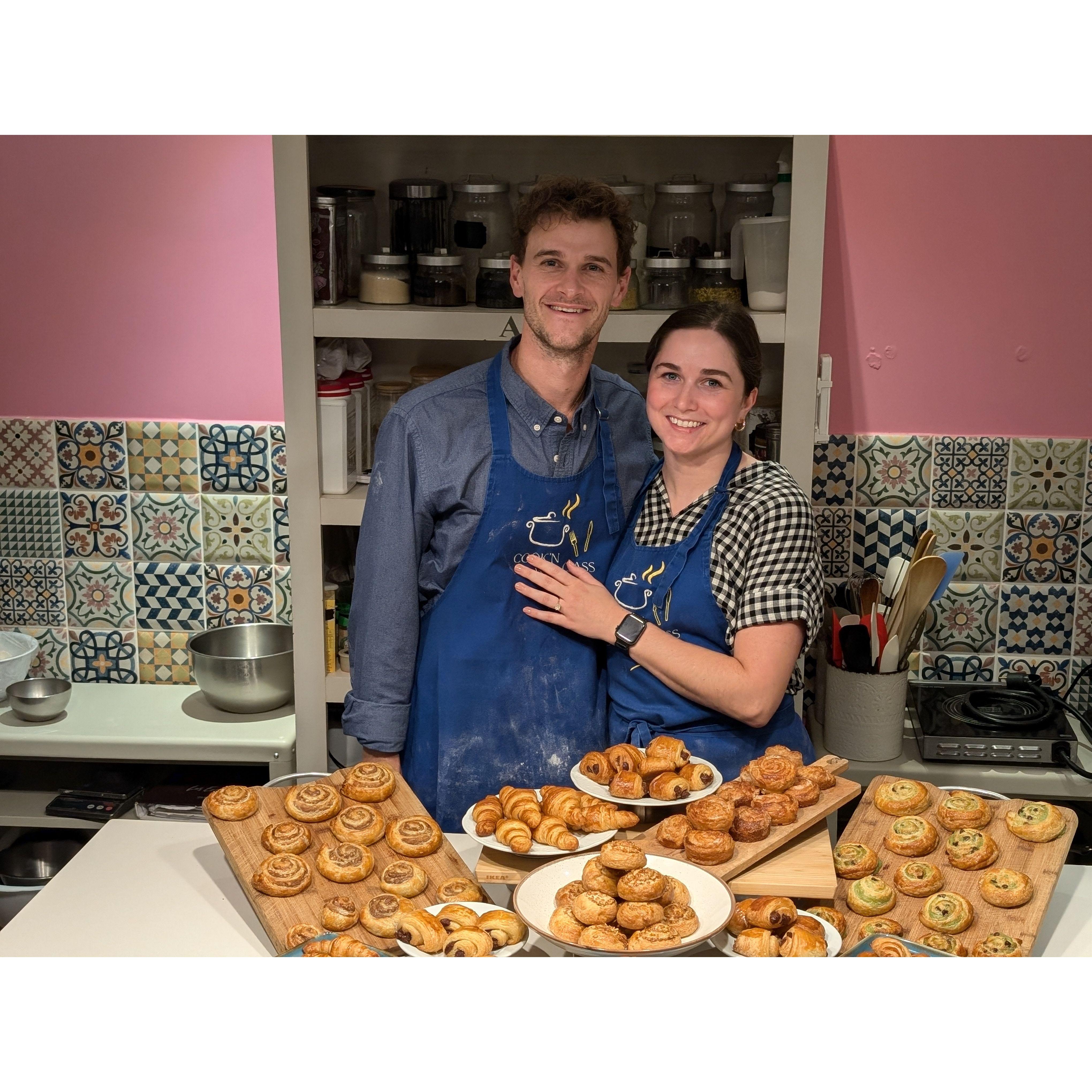 Croissant class was for Tom. Sauce class was for Bonnie