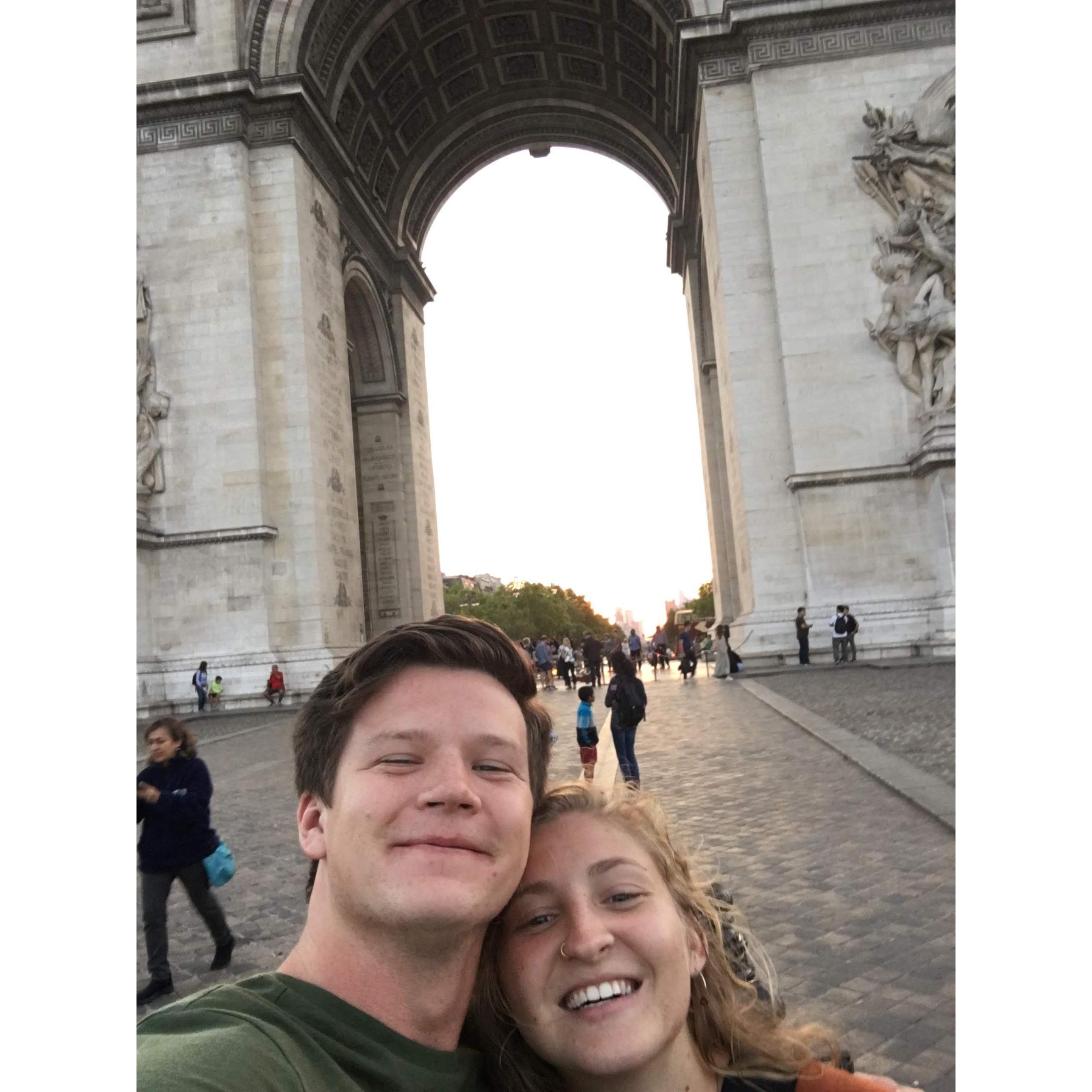 Beneath the Arc de Triomphe in Paris, August 2019