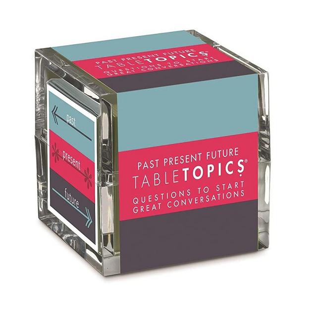 TableTopics Past Present Future - 135 Thought Provoking Conversation Cards. Gifts for Men, Women, Grandparents, Professional - Celebrate The Past and Live in The Present and Dream of The Future