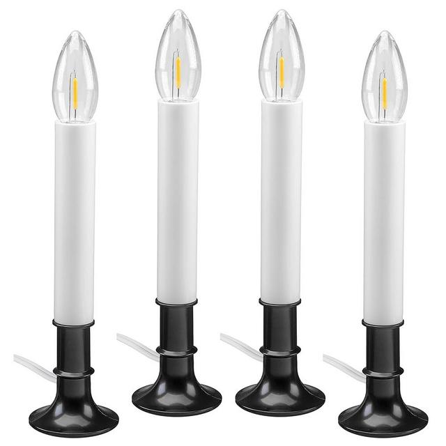 612 Vermont Electric LED Window Candles with Shatterproof Warm White Bulbs, On/Off Switch, VT-1160A-4 (Antique Black, Pack of 4)