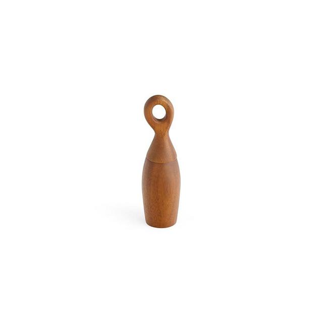 Nambe Portables Acacia Wood Salt or Pepper Mill – Measures 8-inches – Refillable Spice Grinder- Manual Salt or Peppercorn Grinder – Wooden Mill with Handle (1 Count)