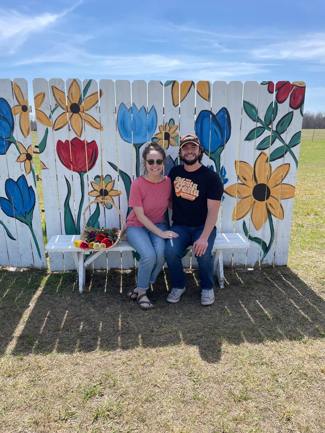 Our first picture engaged at Tucker's Tulips! It was such a beautiful place to get engaged!