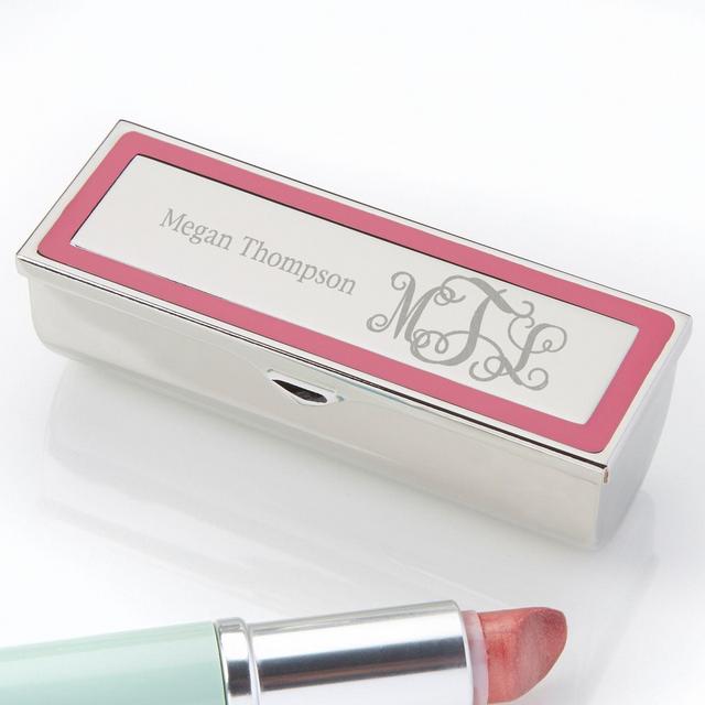 Curly Monogram Engraved Lipstick Case