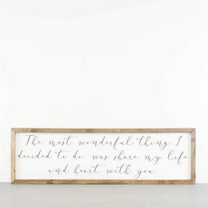 Wood Framed Signboard - Most Wonderful Thing - LG
