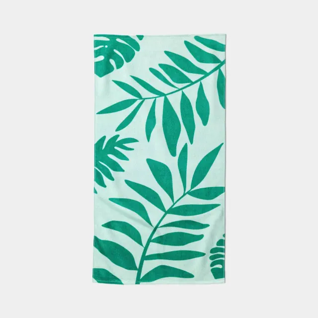 30"x60" Palm Leaf Beach Towel Teal - Sun Squad™