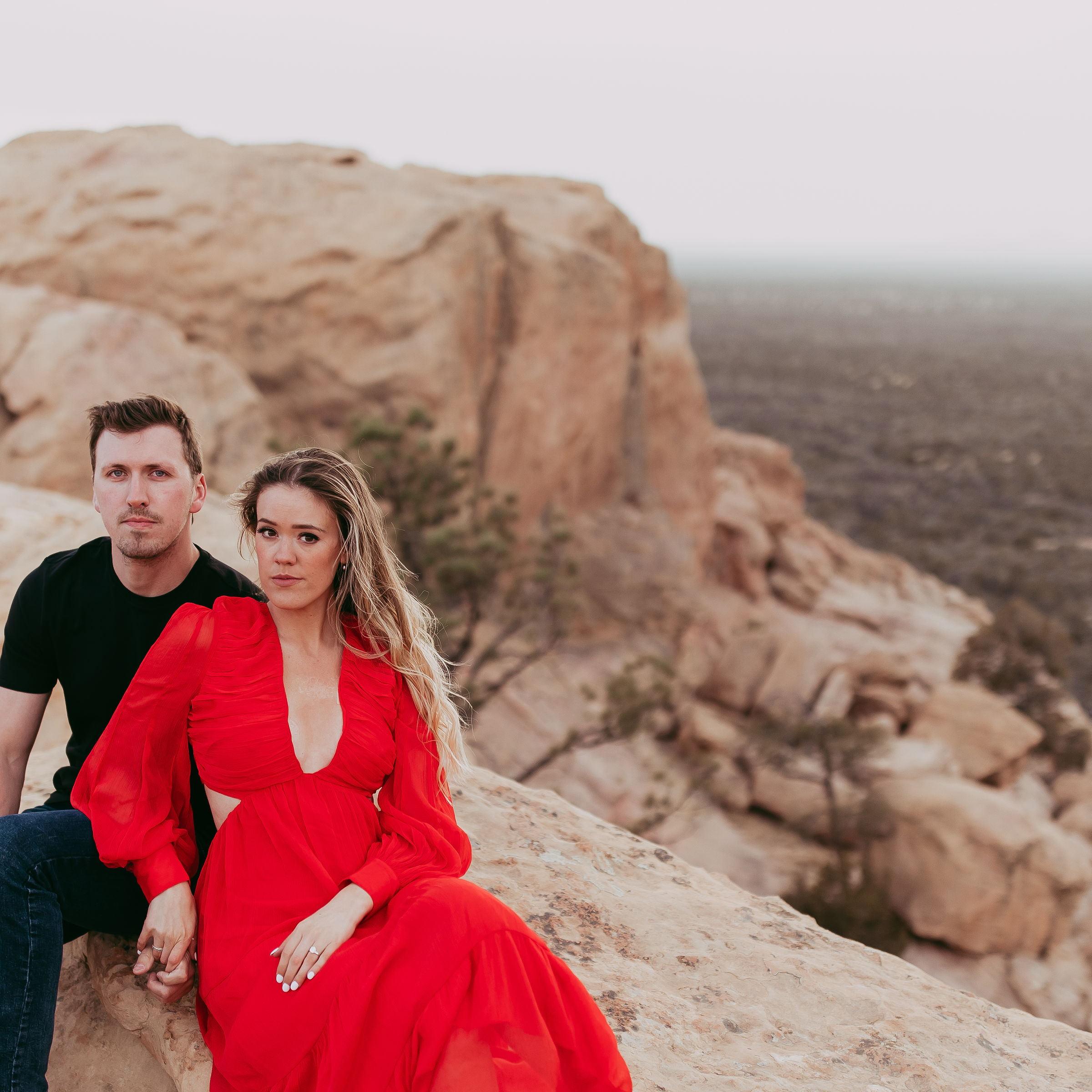 Engagement photos were taken by Ashley Shaw who is out of Albuquerque! Location was El Malpais National Monument!