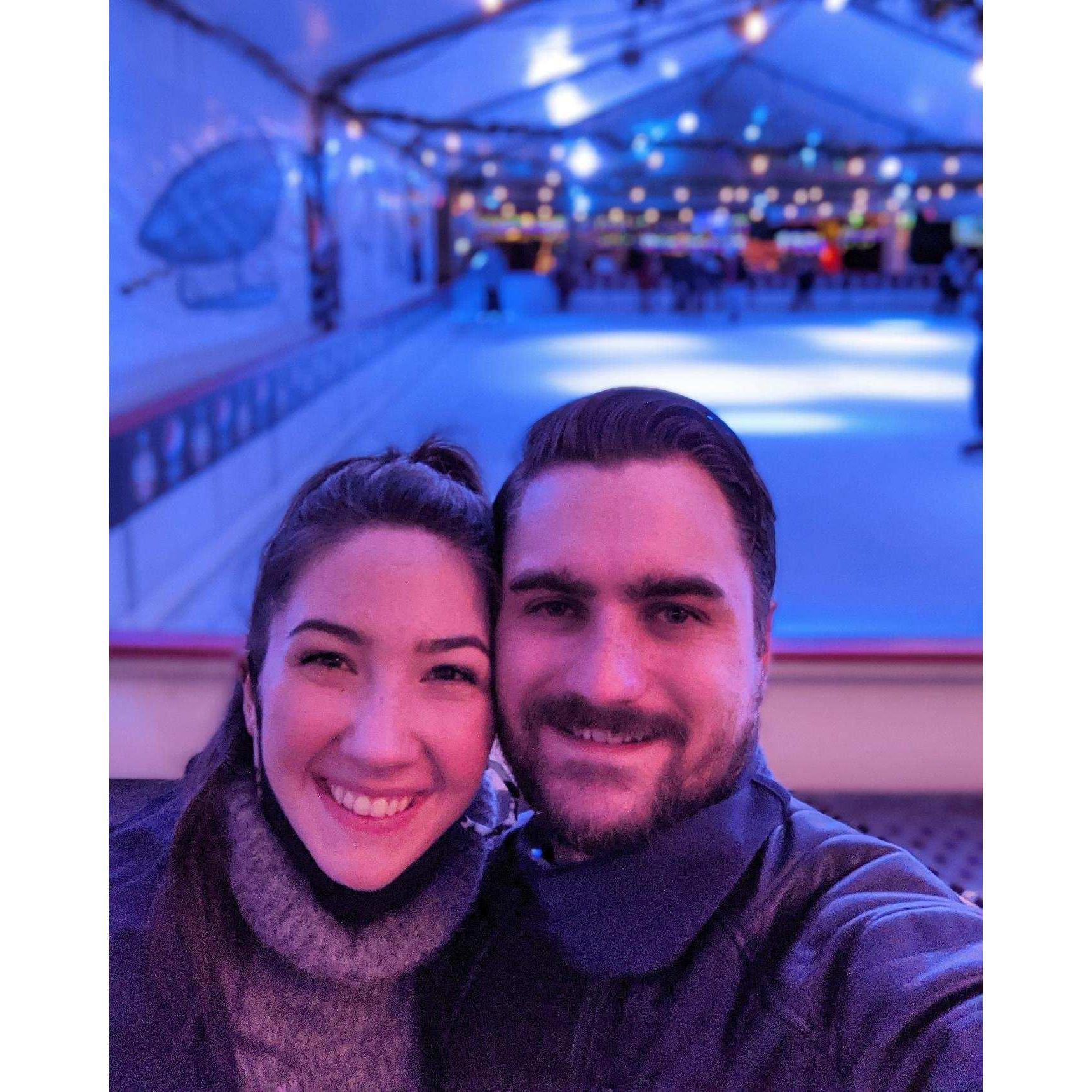 Ice skating at Park Tavern! Or if you are us, you do one lap around, realize you definitely can not ice skate and then give up.