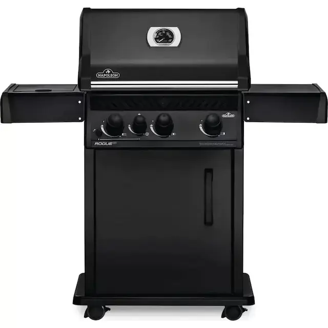 NAPOLEON Rogue XT Matte Black 3-Burner Liquid Propane Gas Grill with 1 Side Burner with Integrated Smoker Box