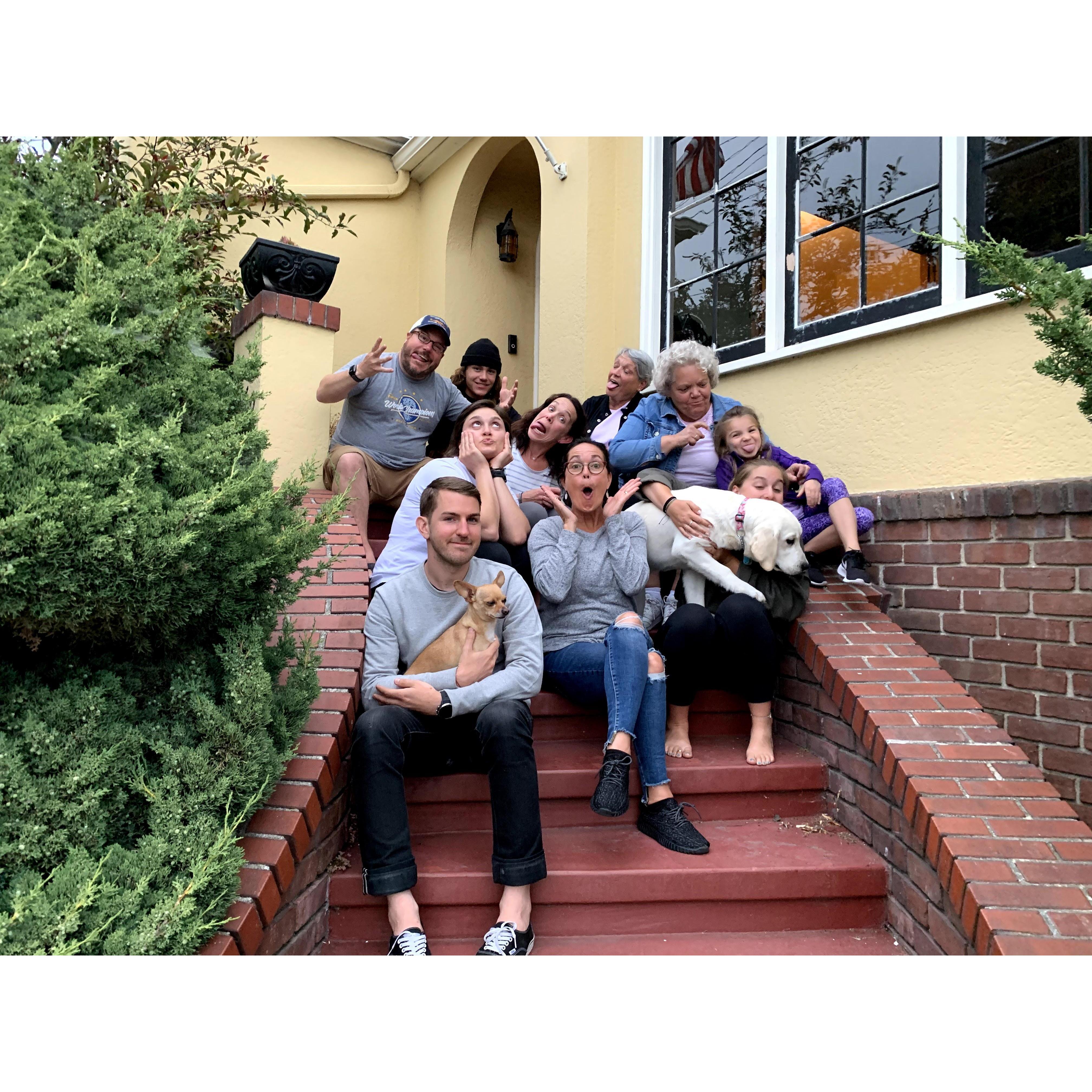 Stoop family photo in Oakland