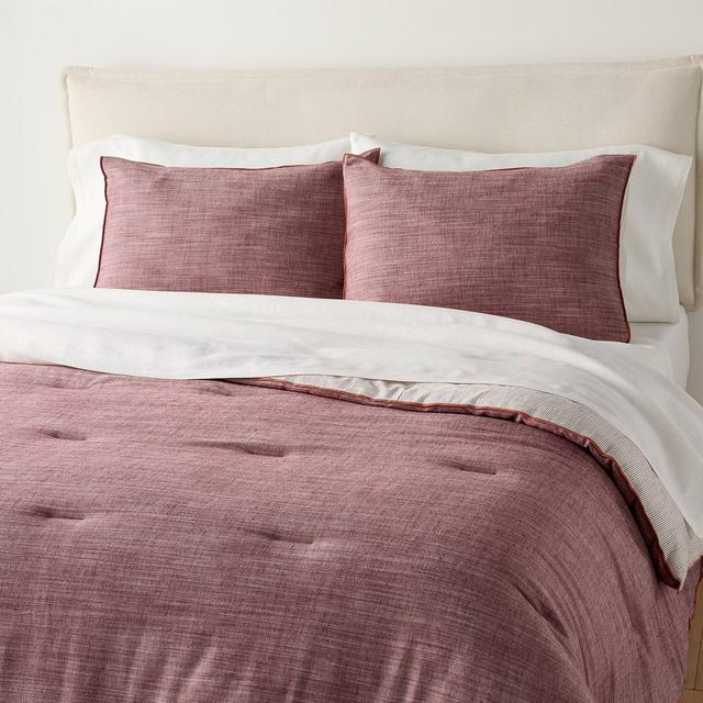3pc King Reversible Comforter Set Burgundy - Hearth & Hand™ with Magnolia
