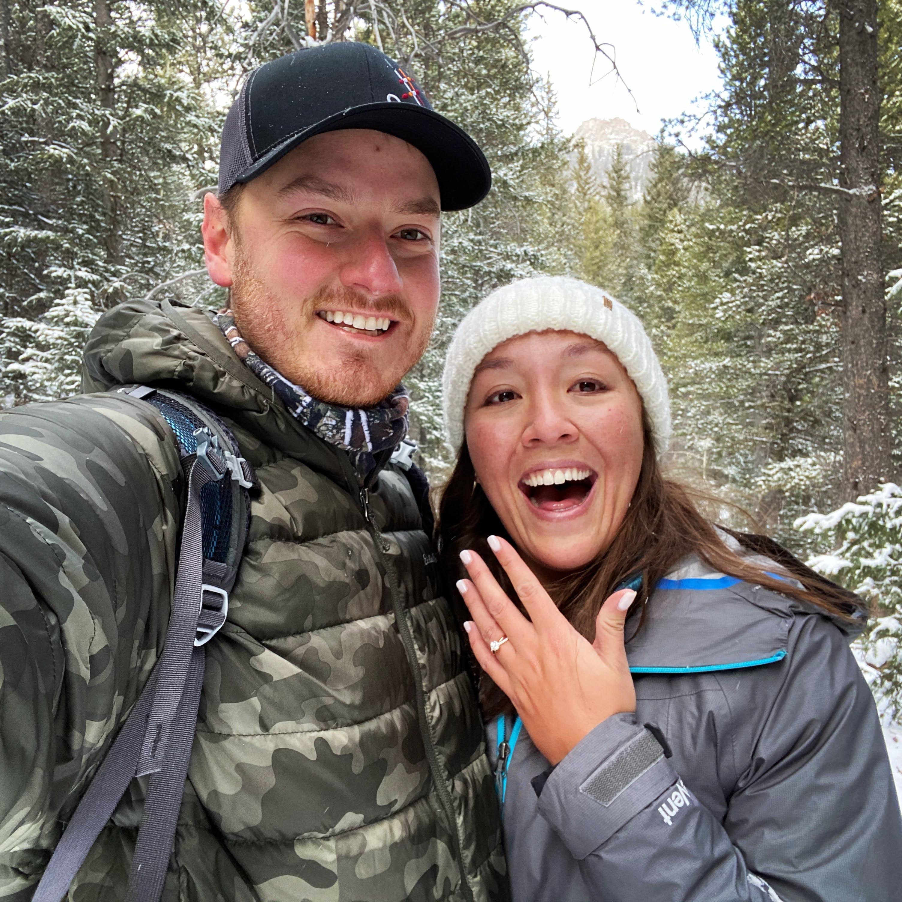 Snowy engagement hike! Nov. 2020