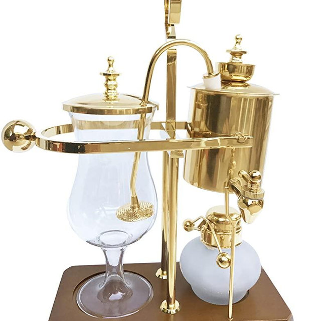Nispira Belgian Belgium Luxury Royal Family Balance Syphon Siphon Coffee Maker Gold Color