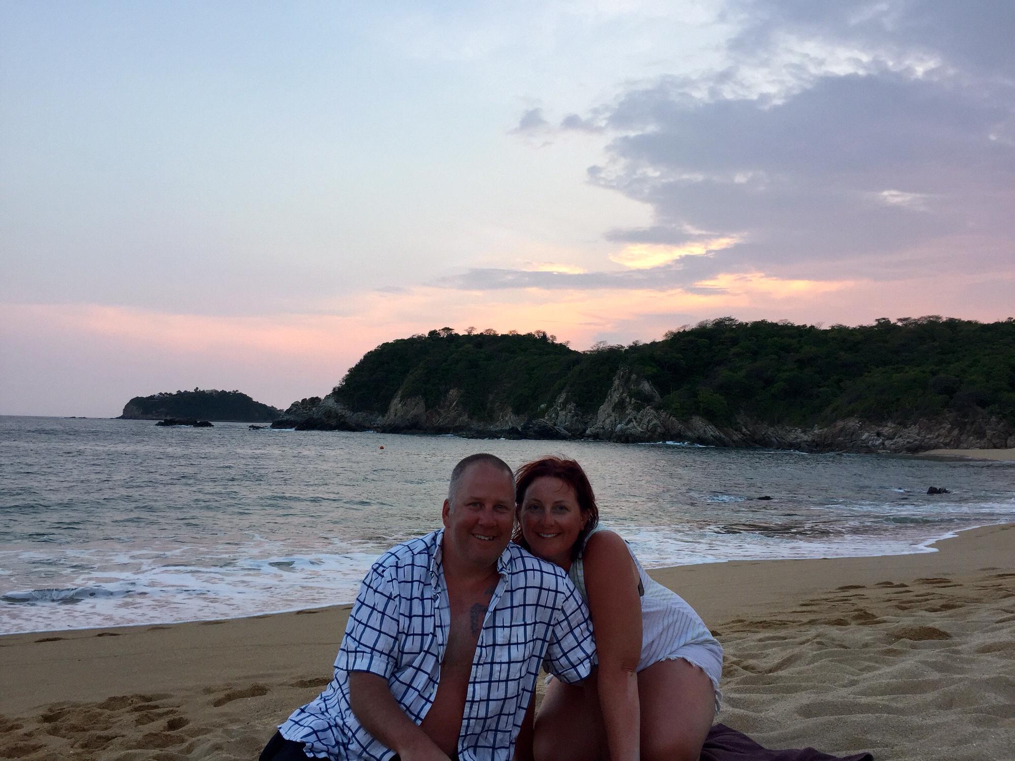 Managed to get a super cute picture even though we're both burnt to a crisp.
