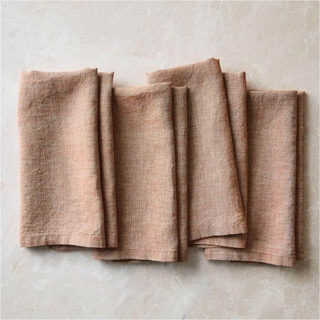 European Linen Napkin, Terracotta, 20x20, Set of 4
