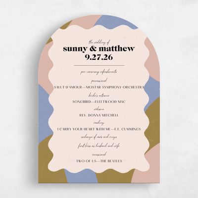 Blue Arch Wedding Program - Allegria