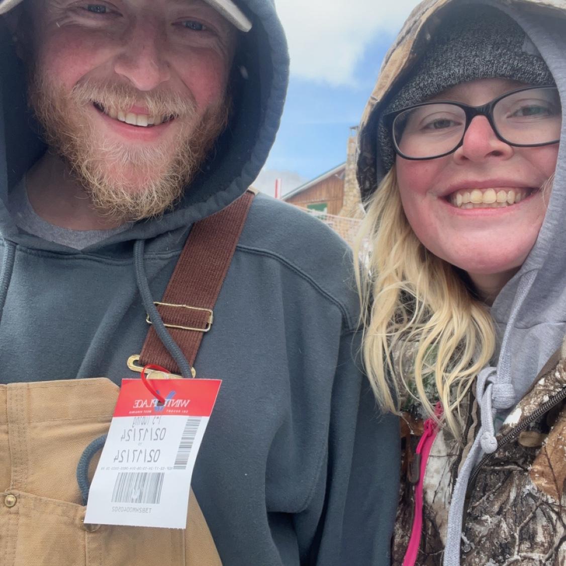 A day trip with family to go tubing in 2024. Gregory was freezing!
