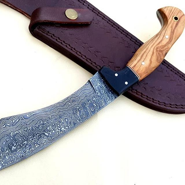 MK-2002 Handmade Damascus Steel 11.50 Inches MACHETE KNIFE HANDLE OLIVE WOOD