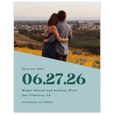 Light Teal, Blue Wedding Digital Save the Date - Zesty Photo