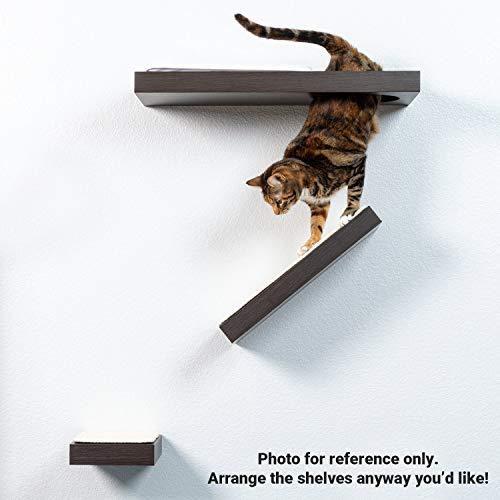 PetFusion Cat Activity Wall Shelves - Available as a 3-Piece Set or Individual Shelf. Sisal Surfaces for cat Scratching & Plush to Lounge, Neutral Design & Color Tones. Easy & Secure Wall Mount
