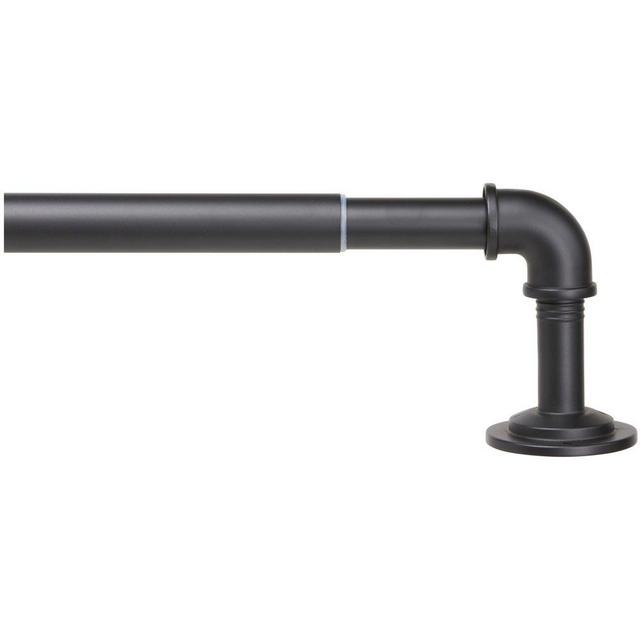 Better Homes & Gardens 1" Industrial Pipe Curtain Rod Set, Matte Black