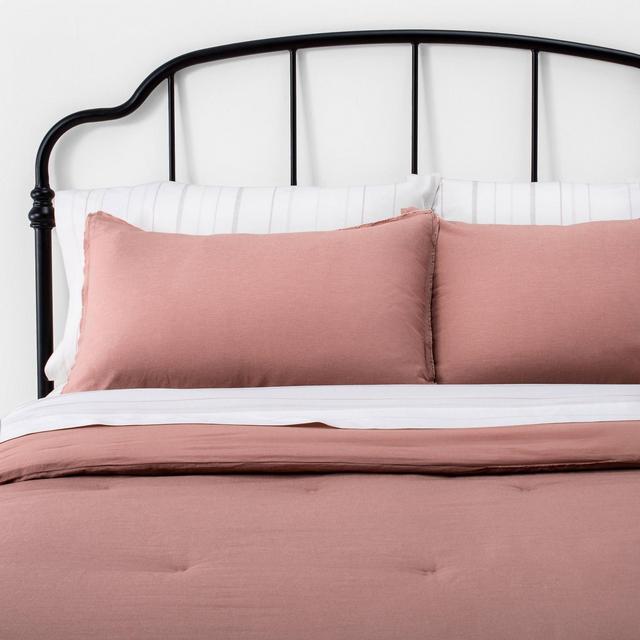 Full/Queen Solid Linen Blend Duvet Set Golden Copper - Hearth & Hand™ with Magnolia