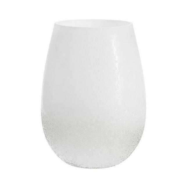 Frosted Glass Hurricane, White, Small