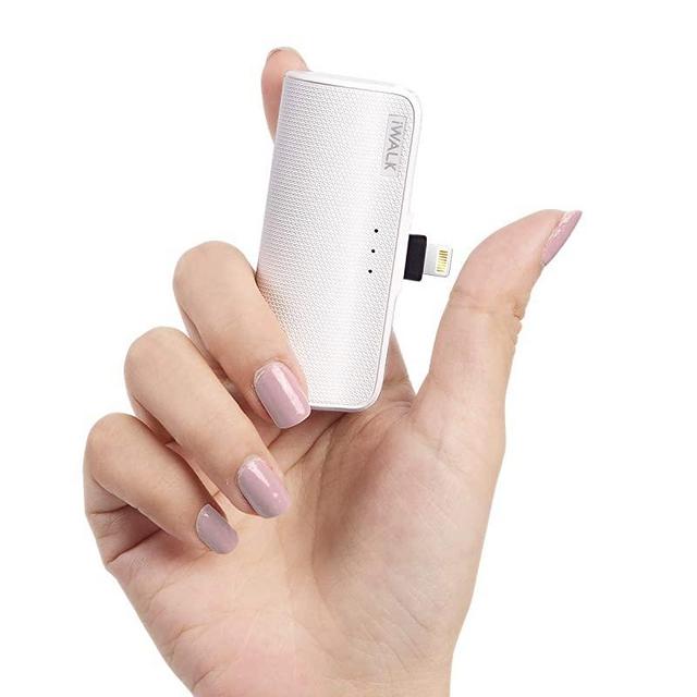 iWALK Mini Portable Charger for iPhone with Built in Cable[Upgraded], 3350mAh Ultra-Compact Power Bank Samll Battery Pack Charger Compatible with iPhone 12/12 Mini 11 Pro/XS Max/XR/8/7 Airpods, White