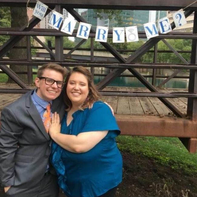 Thank you random stranger who came to take our picture right after Cam proposed.