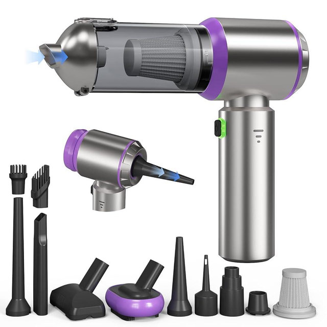 Car Vacuum Portable Cordless, 22000PA High Power handheld Vacuum Cleaner with Brushless Motor,11 in 1 Mini Hand Held Vacuum Cordless Rechargeable Air Duster/Blower/Pump for Car, Home, Pet, Office