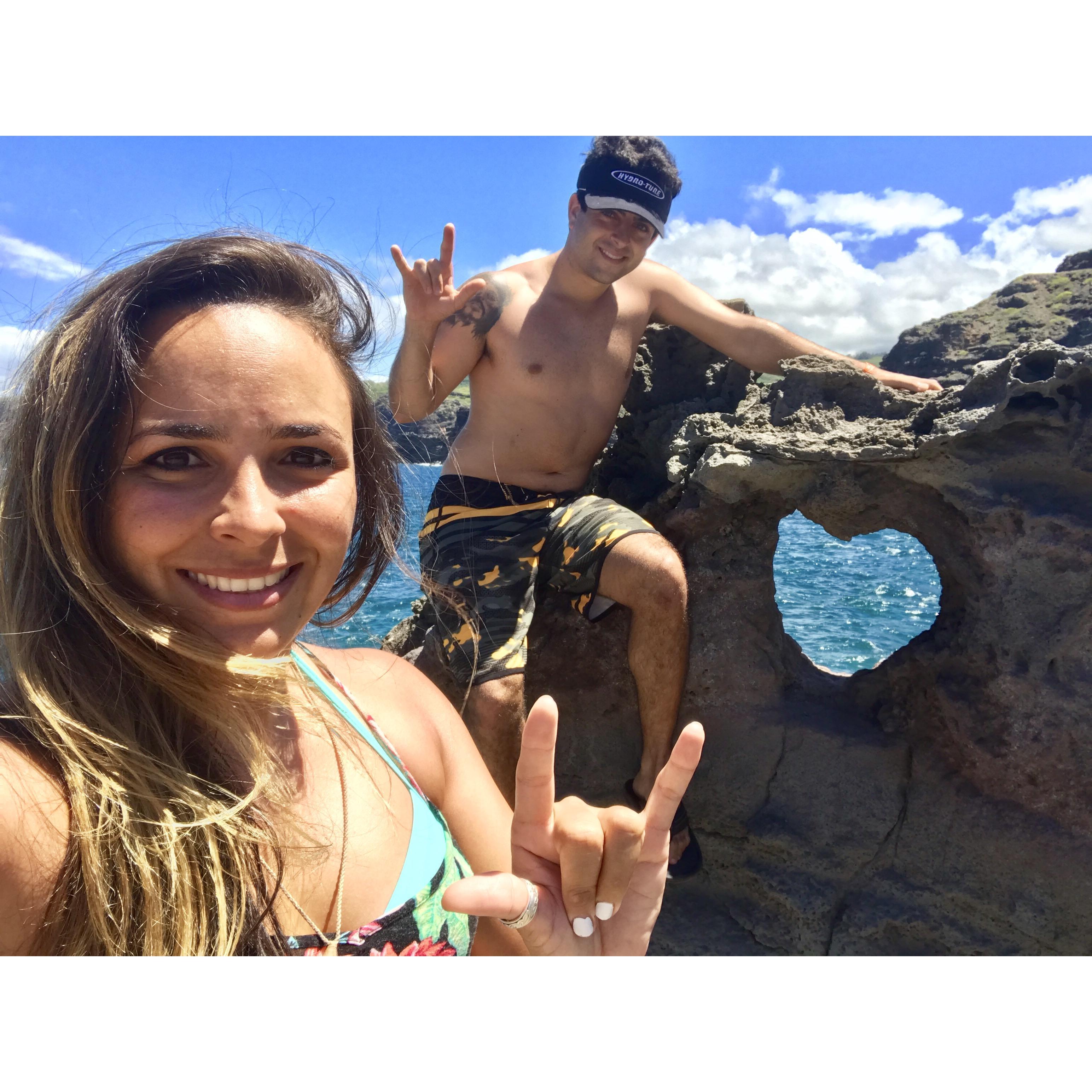 Heart Rock by the blow hole in Maui, Hawaii
