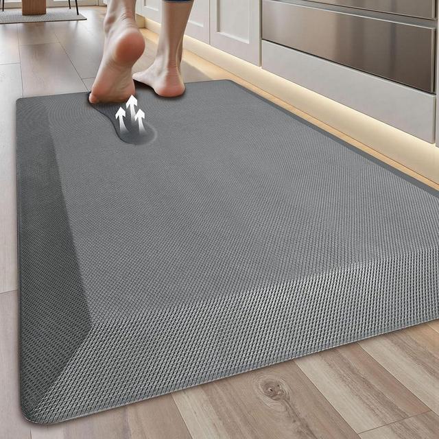 Anti Fatigue Kitchen Mats for Floor, Grey 9/10 Extra Thick Cushioned Standing Desk Mat, Comfort Memory Foam Ergonomic Kitchen Rugs and Mats Non-Slip Waterproof for Office, Kitchen, Sink, 20" x 32"