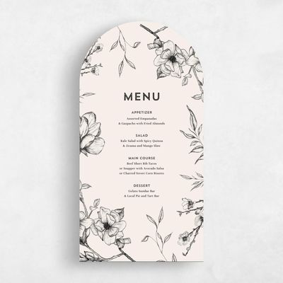 Beige Arch Wedding Menu - Birkenfeld