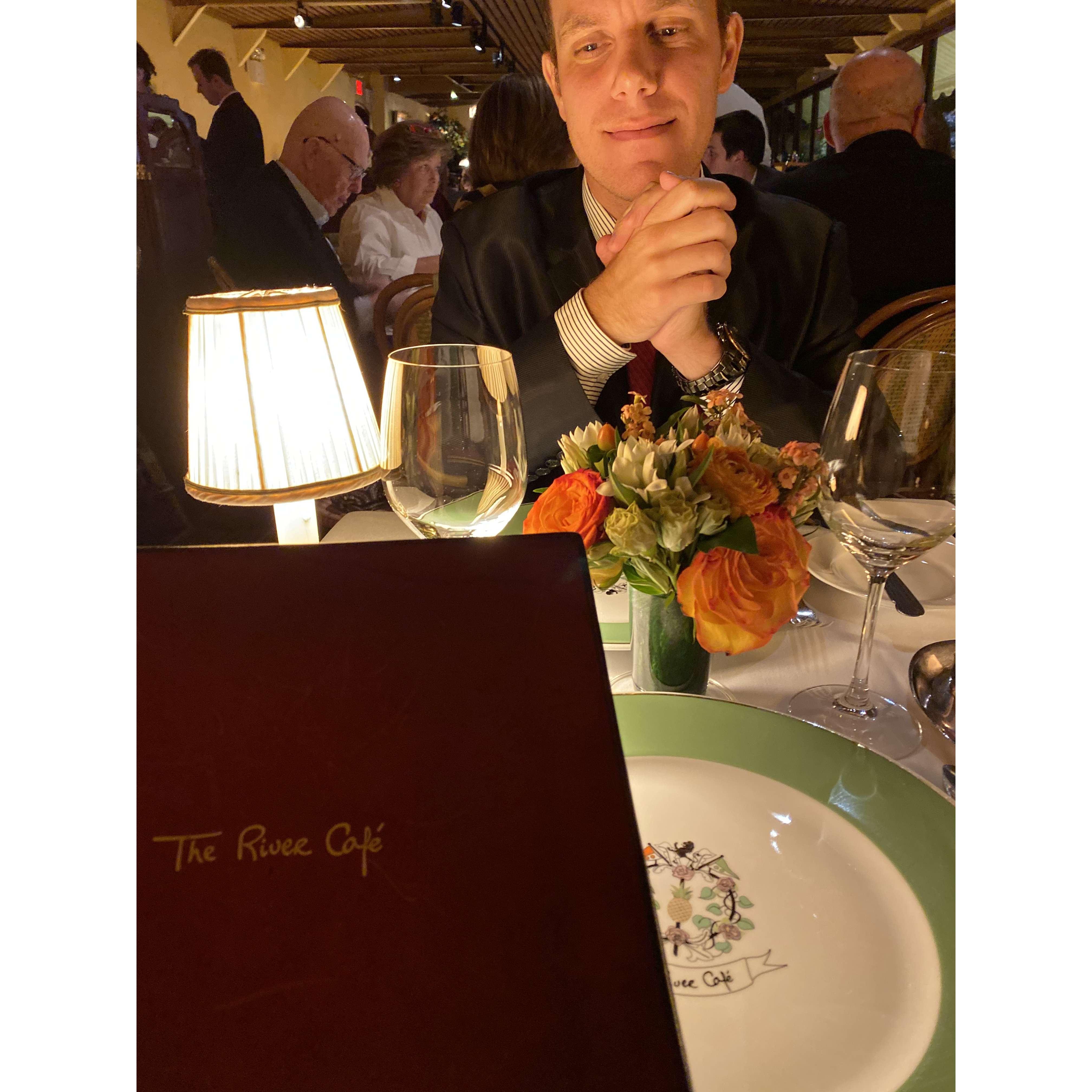 Our first special dinner at the River Cafe. Still not sure anything can beat that menu!
