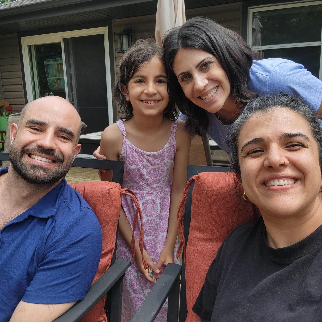 Another highlight of being in Chicago was Anton meeting the maternal side of Mona's family - here they are with her cousin, Shiva, and her daughter, Ayla