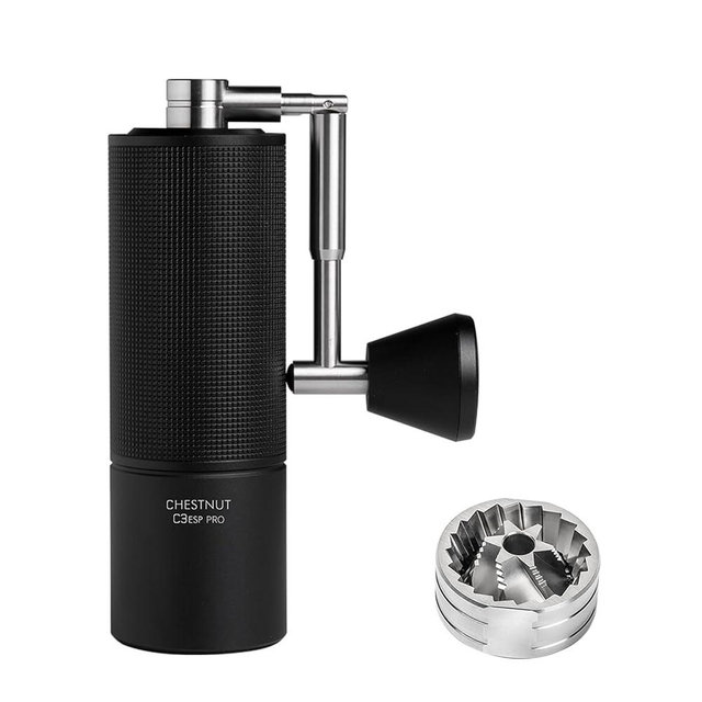 TIMEMORE Chestnut C3 ESP Pro Manual Coffee Grinder, Stainless Steel S2C Conical Burr Hand Coffee Grinder with Foldable Handle, Adjustable Grind Setting for Espresso and Pour Over - Black