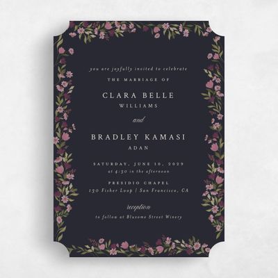 Black Ticket Wedding Invitation - Florentina Classic