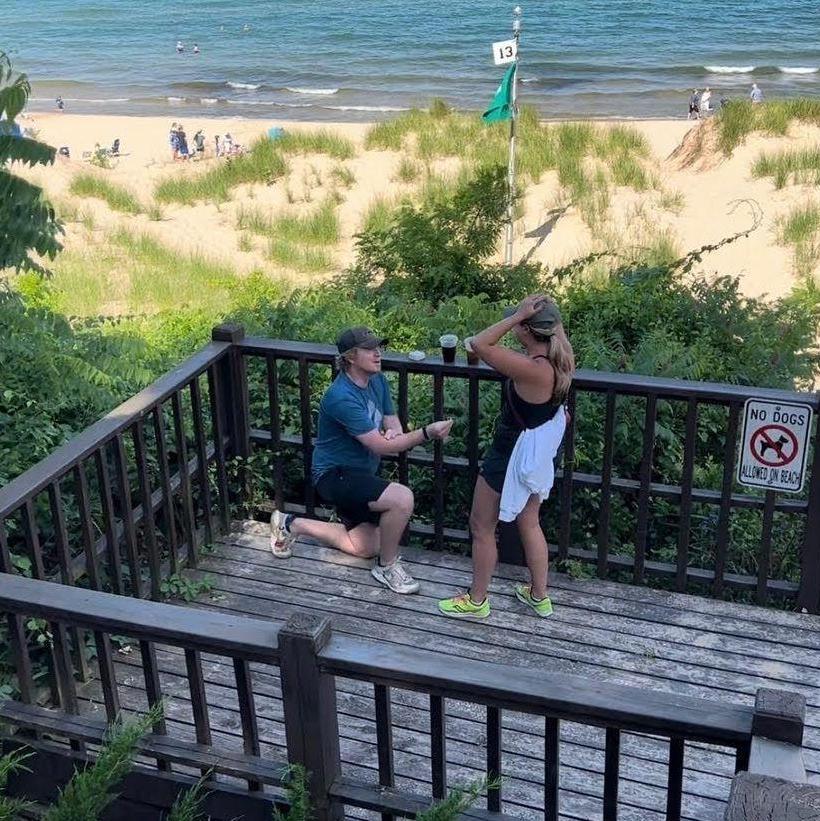 July 2, 2022 when Erik proposed in South Haven, MI