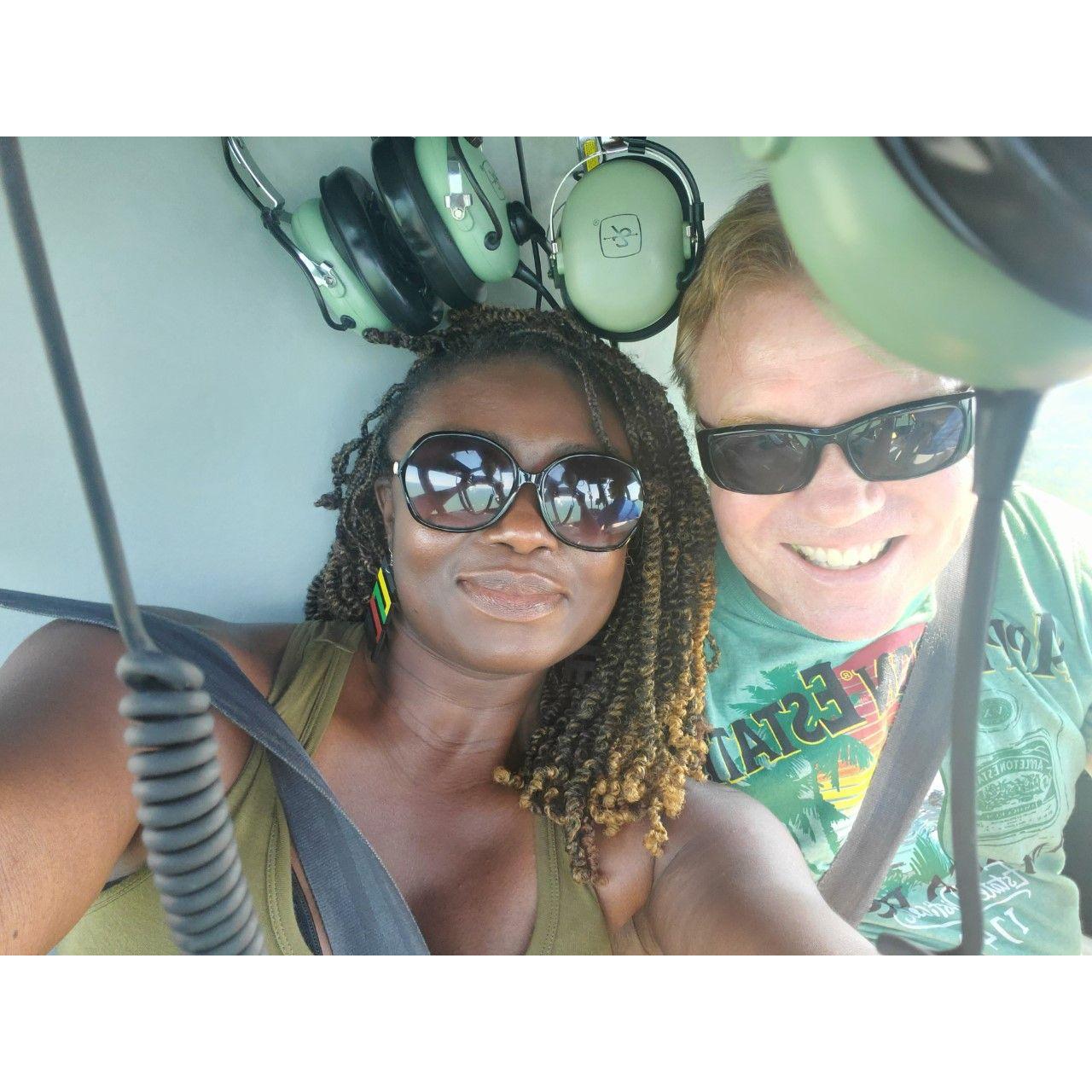 Helicopter ride on our first trip together in Myrtle Beach, South Carolina.