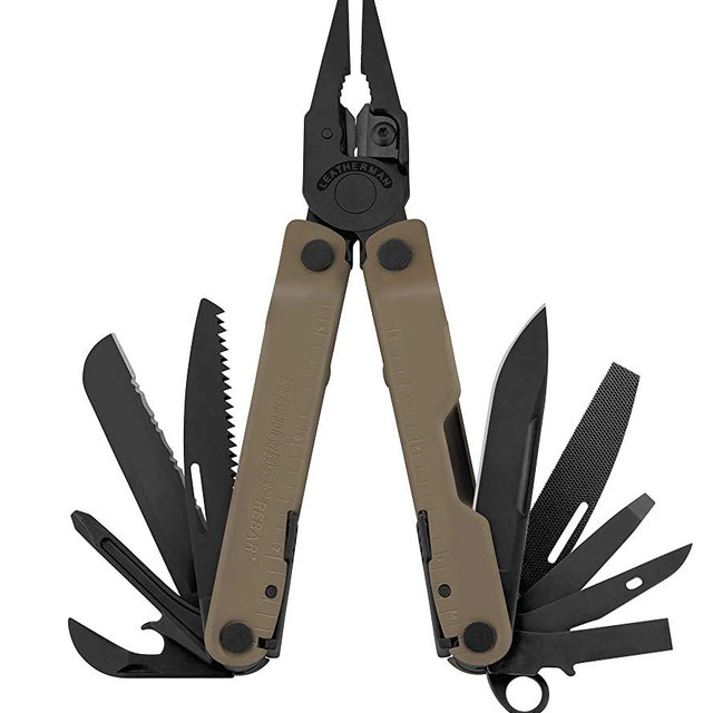 LEATHERMAN, Rebar Multitool with Premium Replaceable Wire Cutters and Saw, Coyote Tan with Nylon Sheath