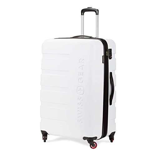 SWISSGEAR 7366 Hardside Expandable Luggage with Spinner Wheels (Large Checked, White)