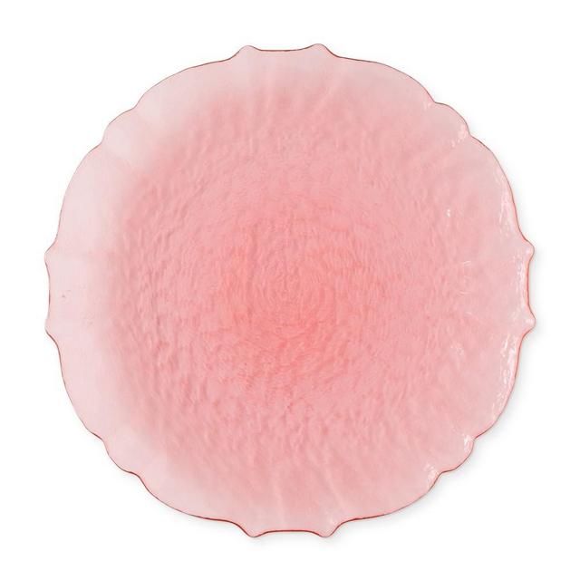 Scallop Glass Charger, Pink