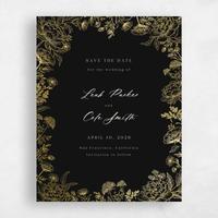 Black Wedding Save the Date - Vicenza Portrait Foil