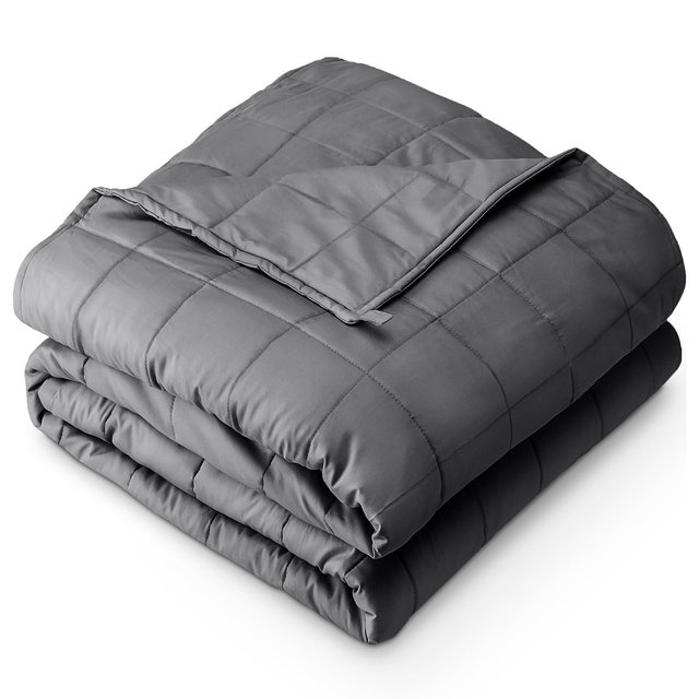 22 lb 60" x 80" Weighted Blanket Cotton Grey by Bare Home