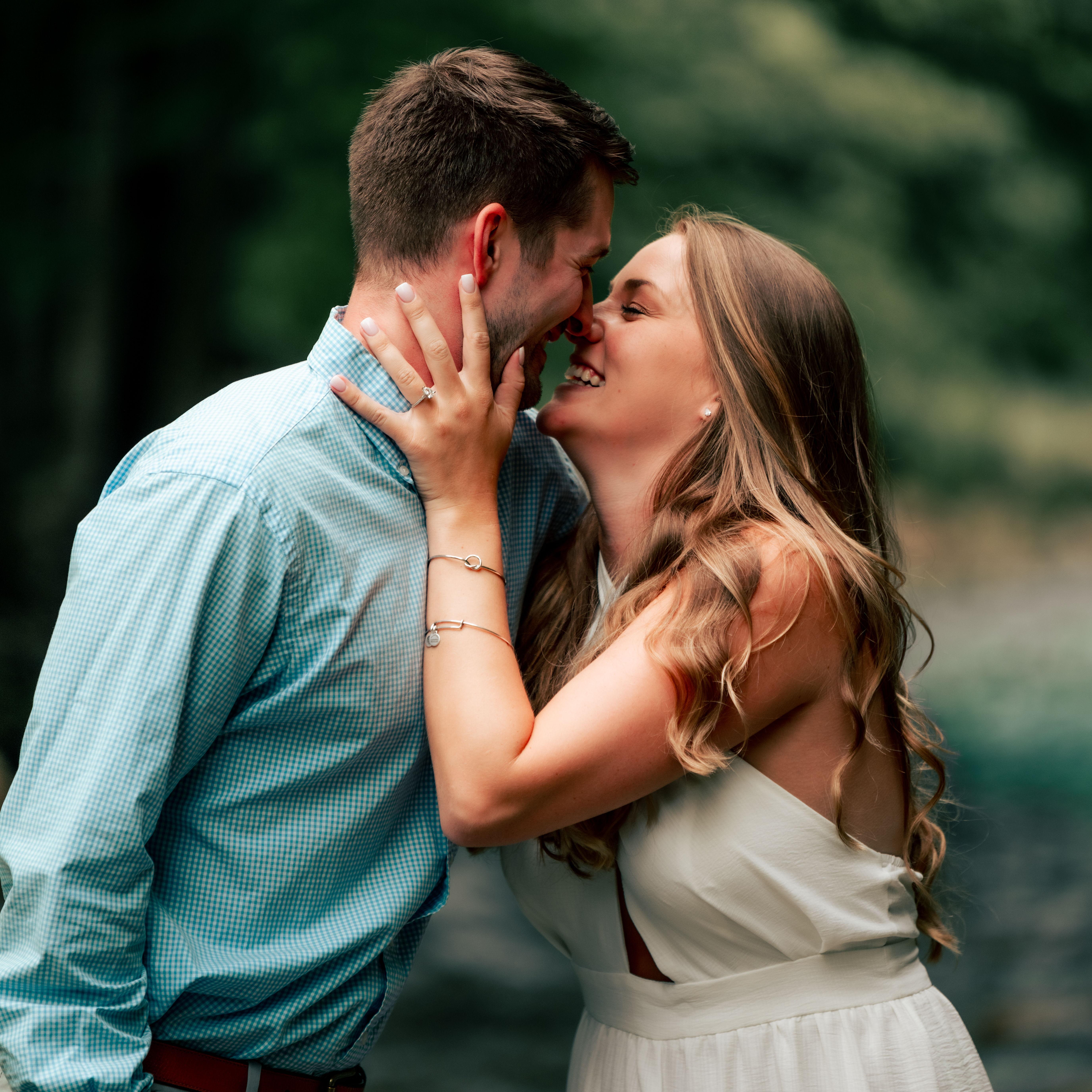 Engagement photo at Grandfather Vineyard
