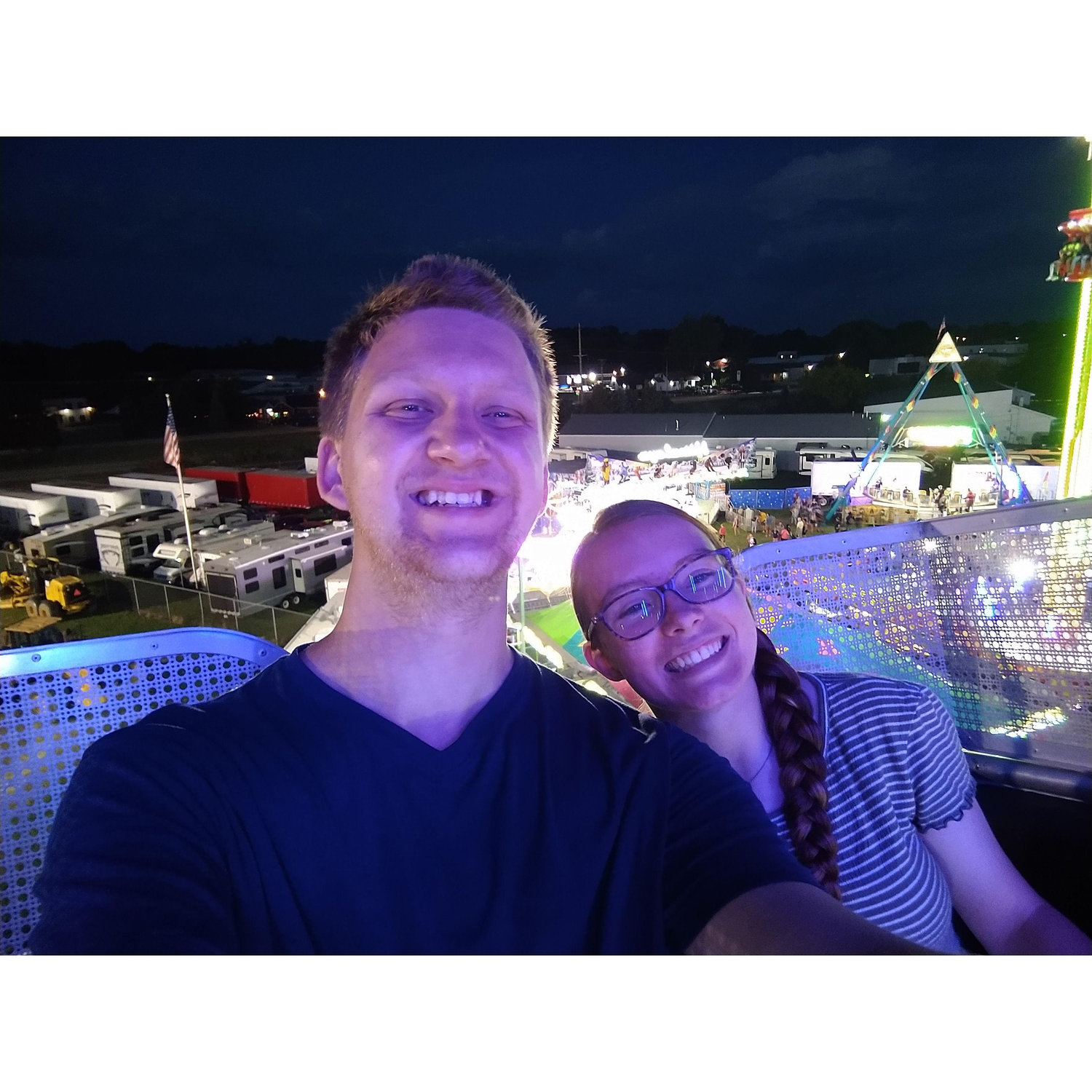 Jacob's first time on a ferris wheel at the Hudsonville Fair!