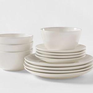 12pc Stoneware Avesta Dinnerware Set - White
