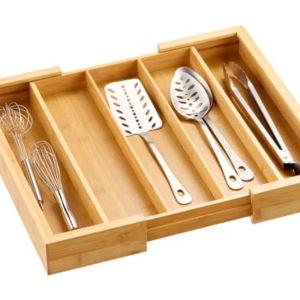 Expandable Bamboo Utensil Tray