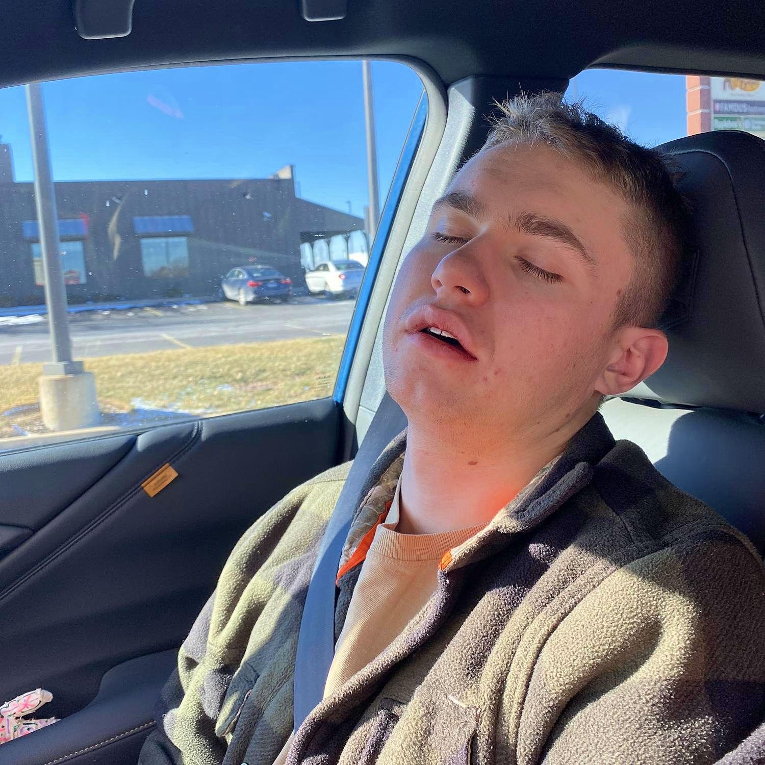 Nick after he got his wisdom teeth out. I drove 13 hours in a blizzard to make sure he had someone to drive him home from the surgery and I’m so thankful I did <3