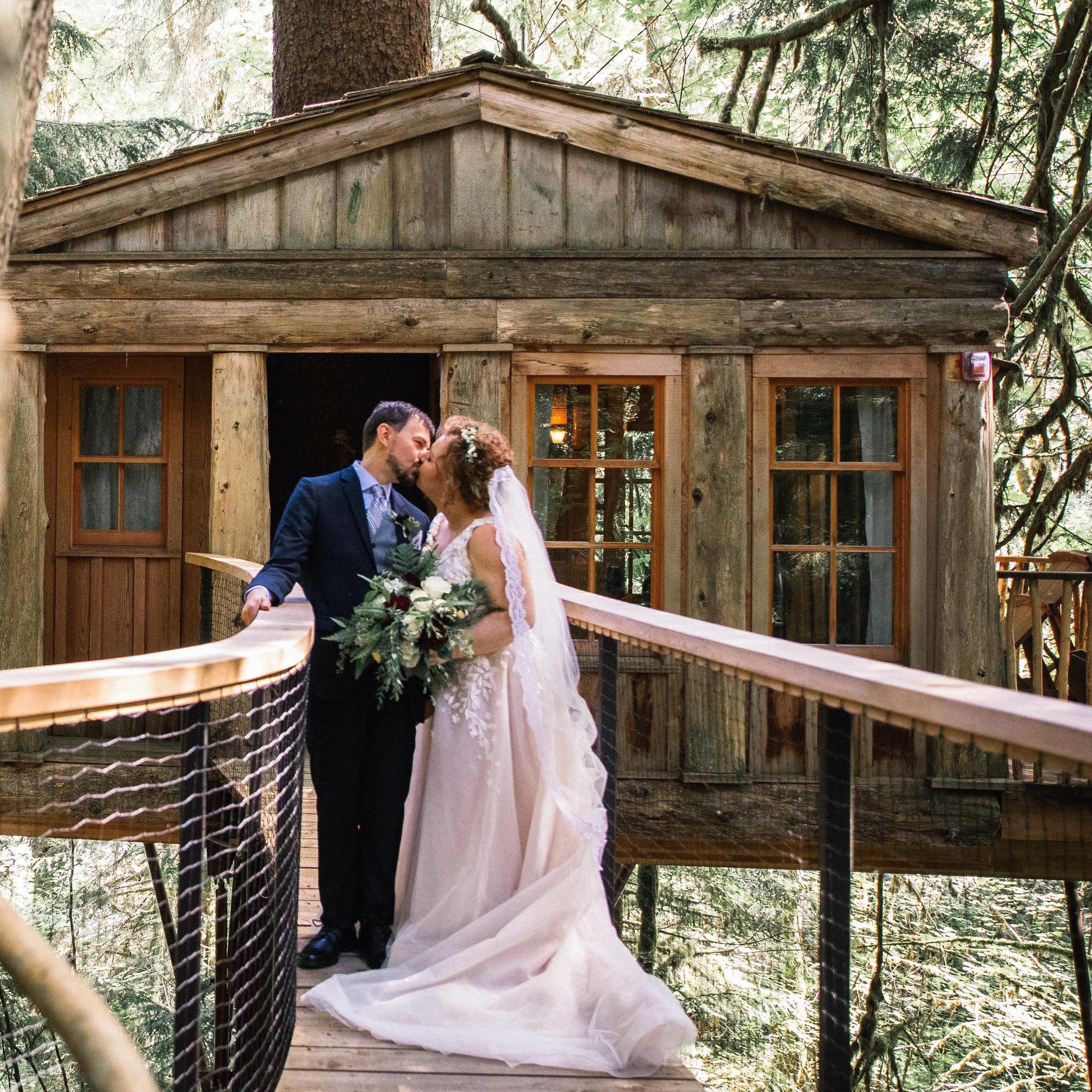 In love. At Treehouse Point.
(Picture B)